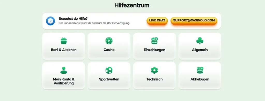 Casinolo Casino support